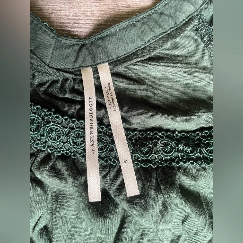 Anthropologie Forest Green Blouse